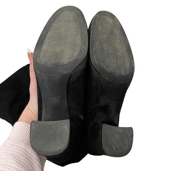 Zara Ultra High Black Clock Heel Knee High Boot US 5 - Picture 3 of 10